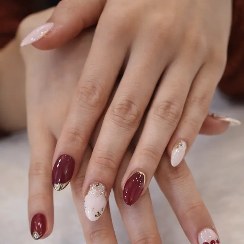 Builder, dipping powder, powder, nail enhancements, gold, cat-eye, chrome by Nails Unlimited in Sugar Land, TX